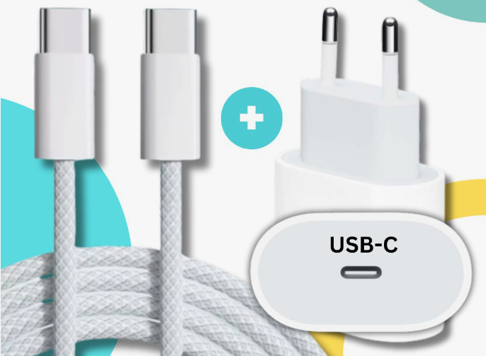 Зарядное устройство Type-C для iPhone/iPad/AirPods, 25Вт, с кабелем, белый — фото 1