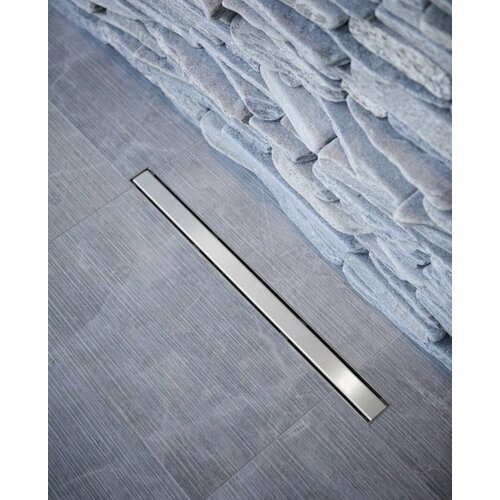 Трап лоток под плитку с горизонтальным выпуском 70мм/400мм(Защита от запаха: сухой + гидрозатвор) TIM арт. BAD454002 серебристый