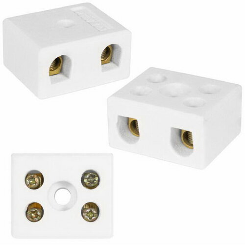 Клемма винтовая керамическая для проводов сечением 5 мм2 2x2 контакта 400 В 20 А -40450 C 282₽