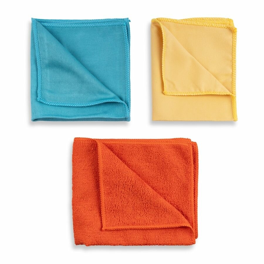 13 Набор салфеток от пыли, для стекол, полировки AVS MF-6118 (3шт разные, 30х35, 30х30, 30х25см)