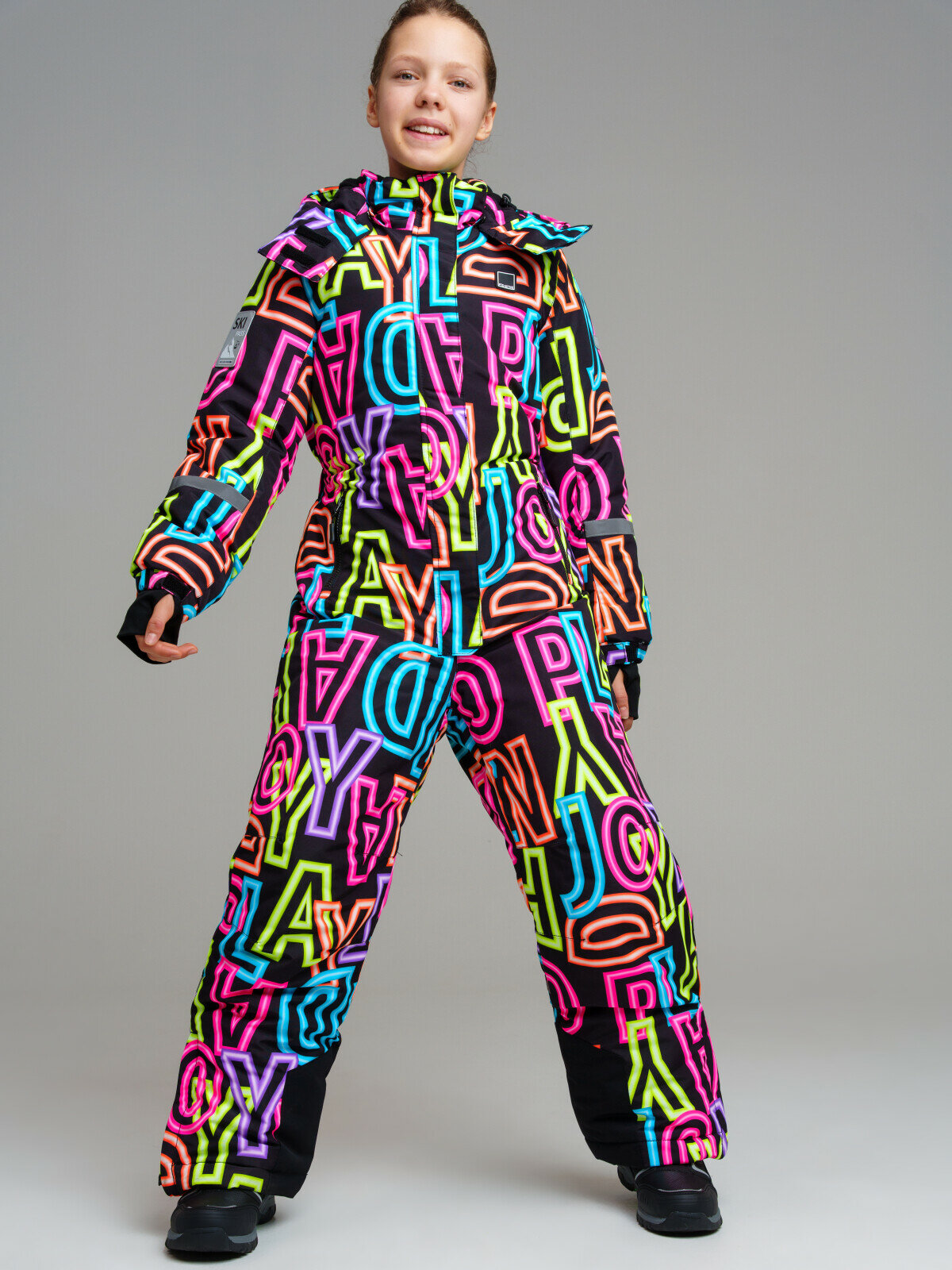 Комбинезон утеплённый playToday размер 128  черный