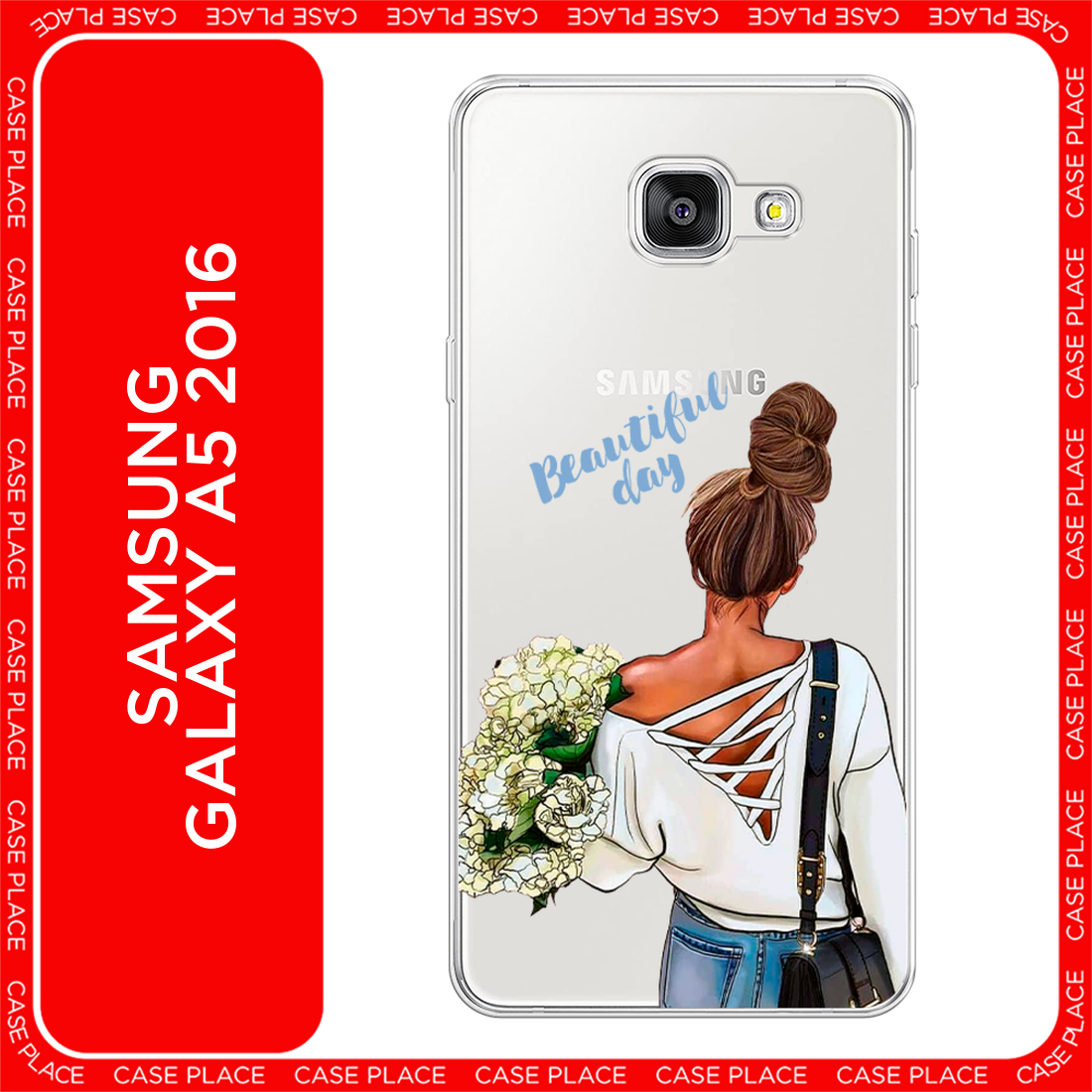 Чехол на Samsung Galaxy A5 2016 / Самсунг Галакси А5 2016 с принтом Beautiful day vector, прозрачный