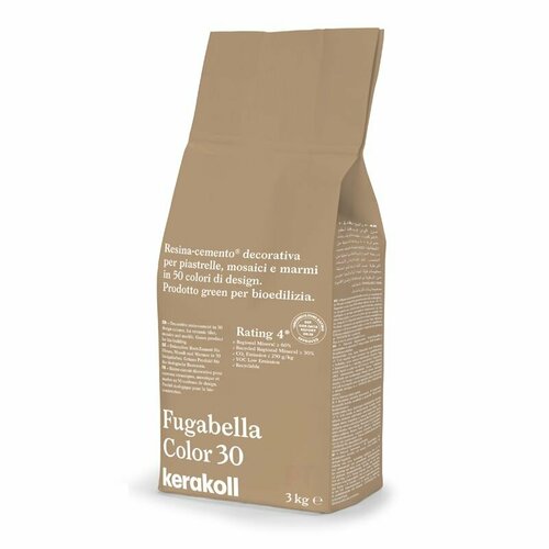 фото Затирка для плитки полимерцементная kerakoll fugabella color (3кг) 30
