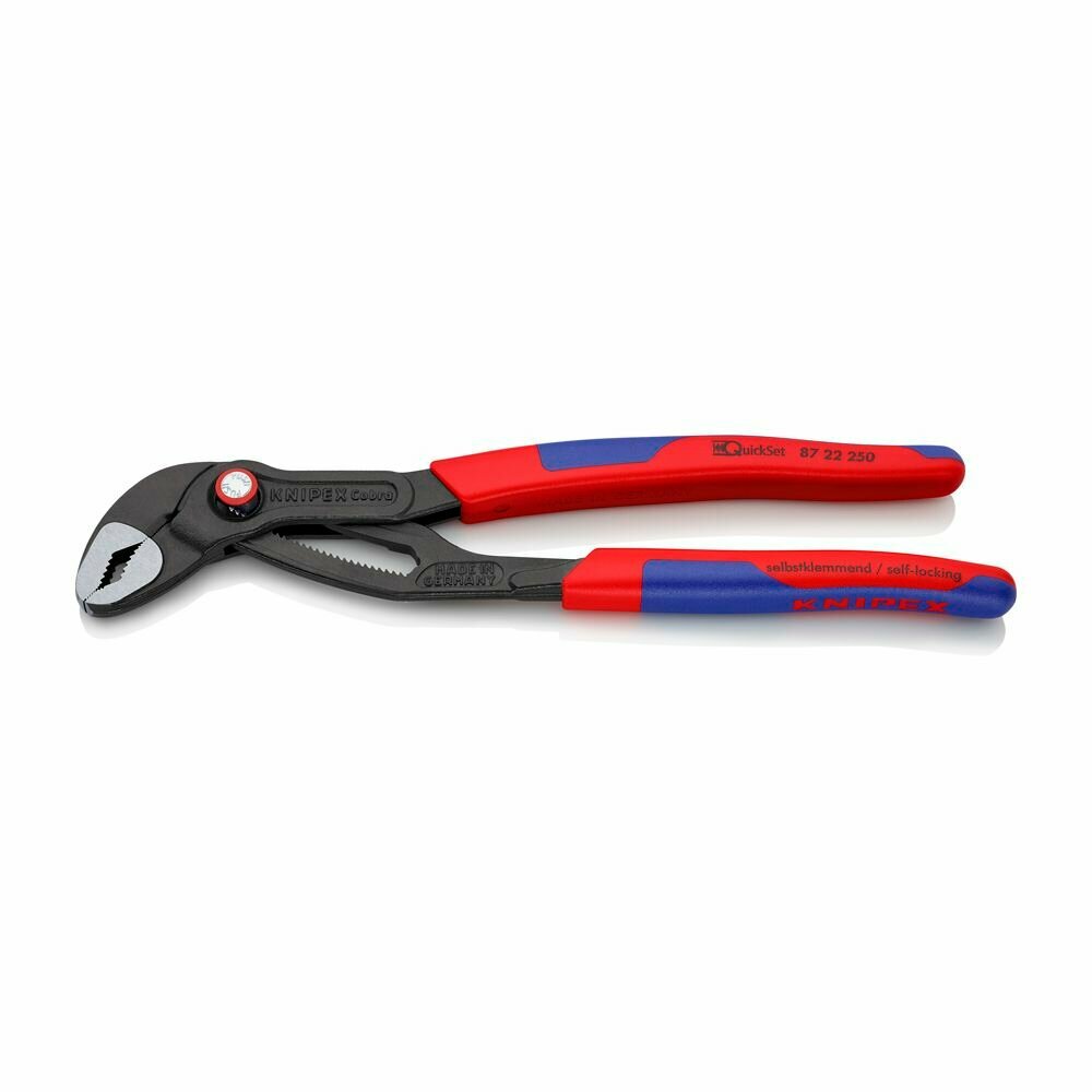 Клещи переставные KNIPEX COBRA QuickSet зев 50 мм, длина 250 мм, фосфатированные, 2-комп ручки KN-8722250 — фото 1