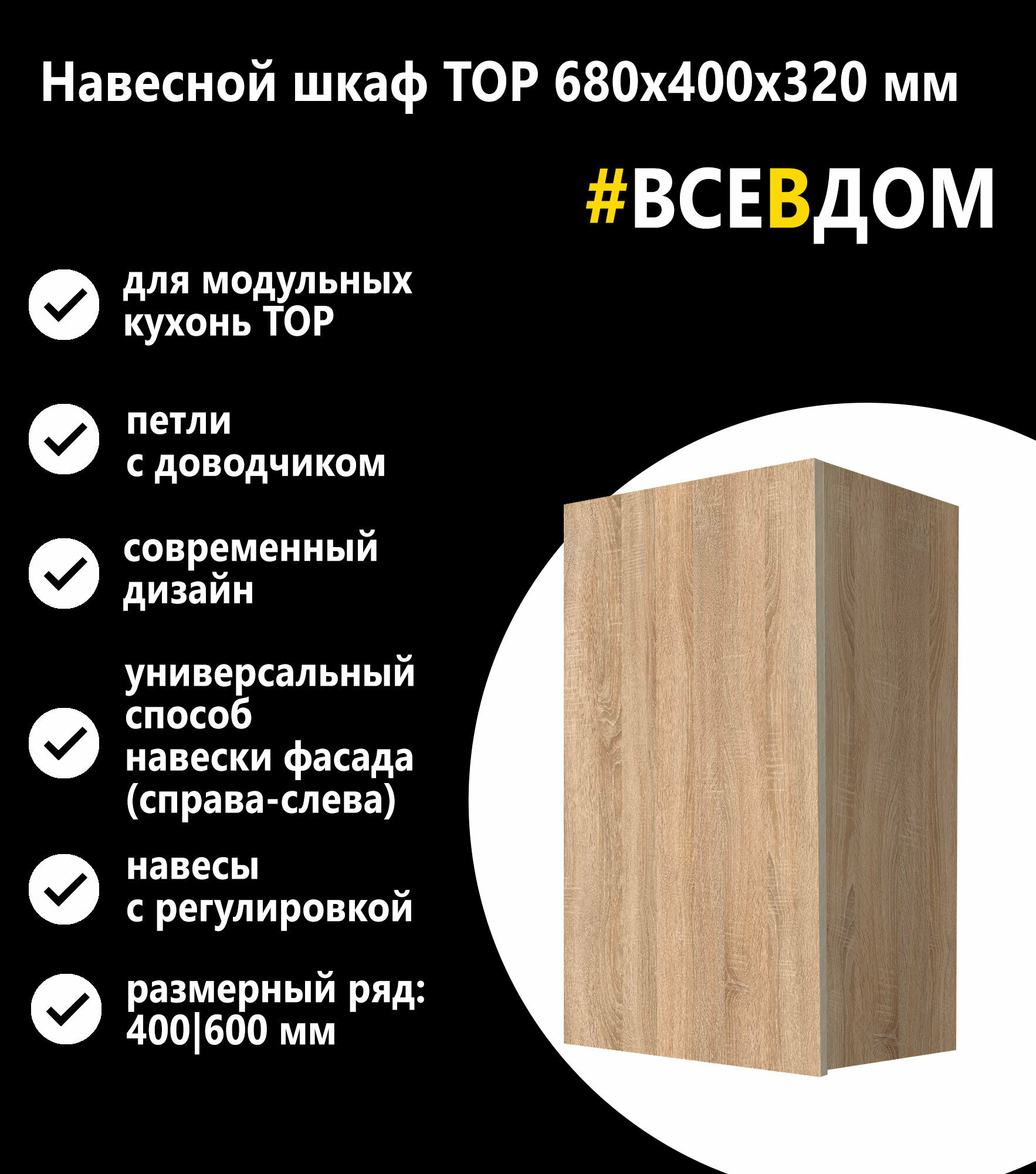 Кухонный настенный модуль с полкой 