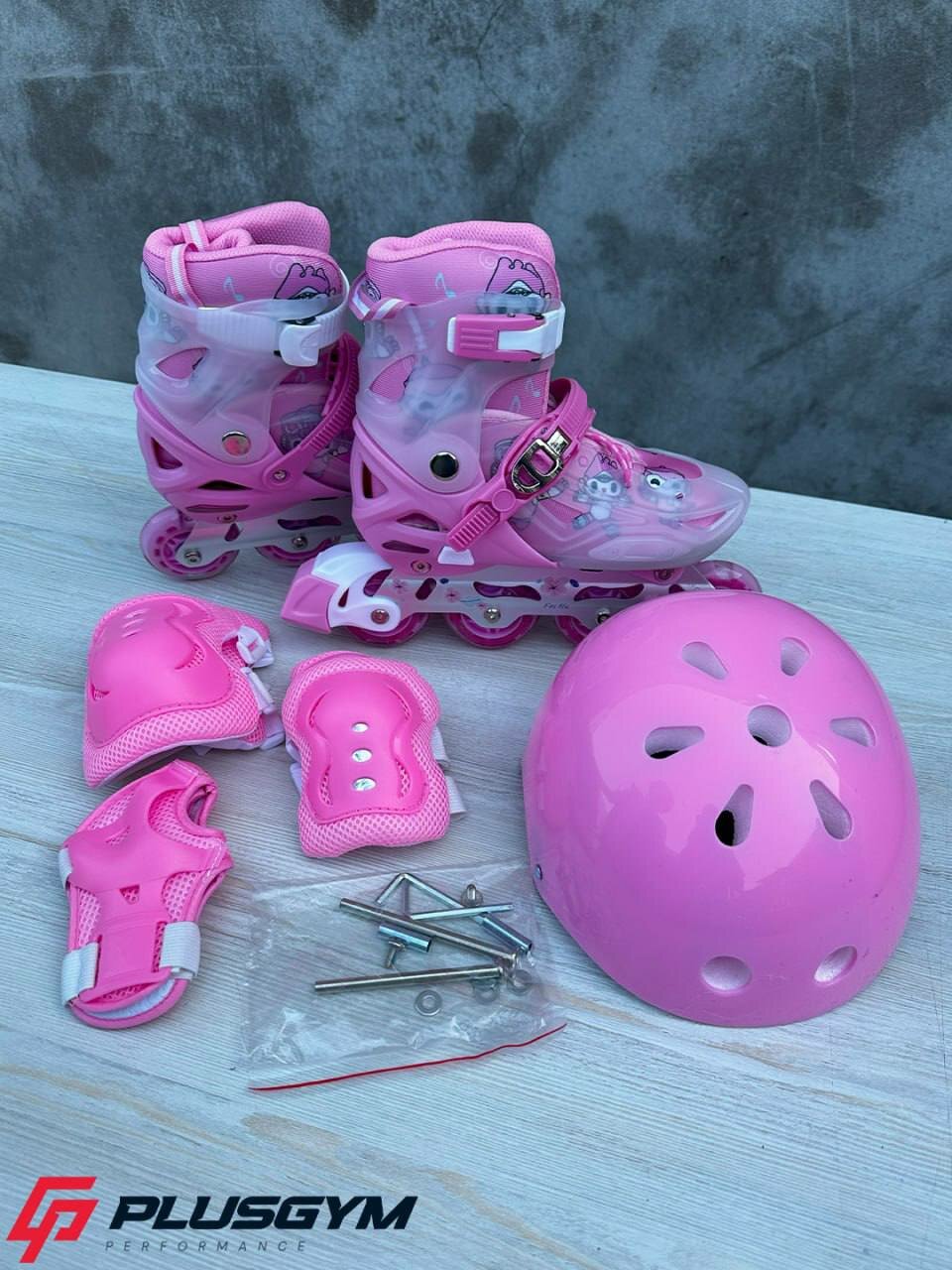 Роликовые коньки KLONKI, классические, 4 колеса, для мальчиков и девочек, размер M, розовый — фото 1