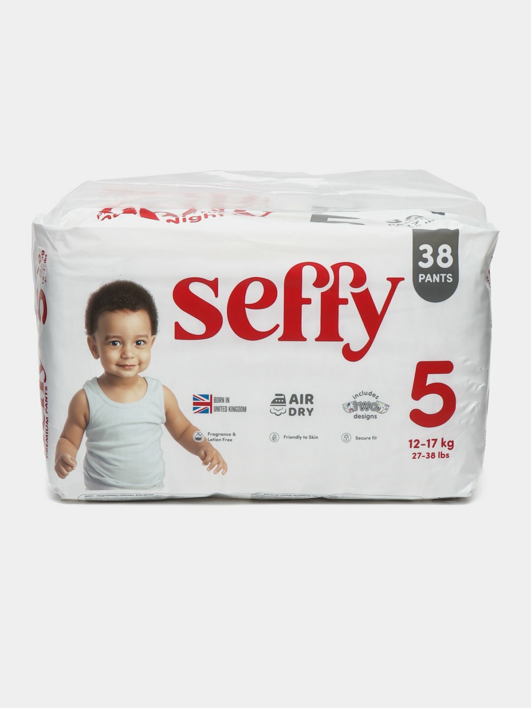 Трусики-подгузники Seffy, 5 размер, 38 штук, 12-17 килограмм