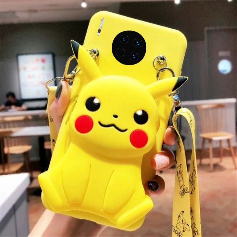 Желтый чехол для Huawei Mate 30 с дизайном Пикачу и лярингом