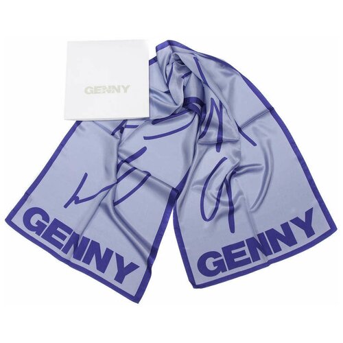 Женский шарф с кантом с лого Genny 820350 синего цвета