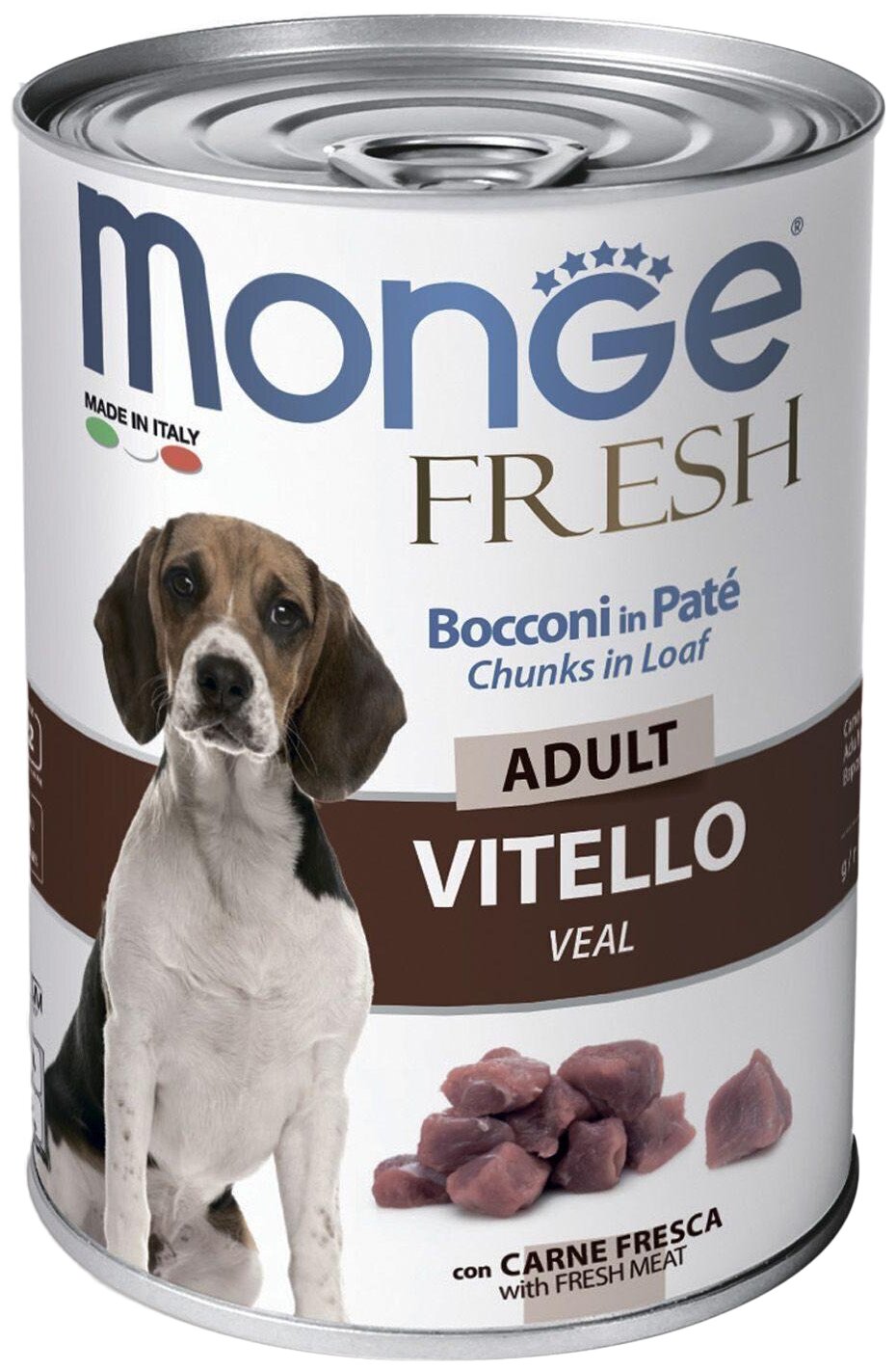 Консервы Monge Dog Fresh Chunks in Loaf для собак мясной рулет телятина 400г