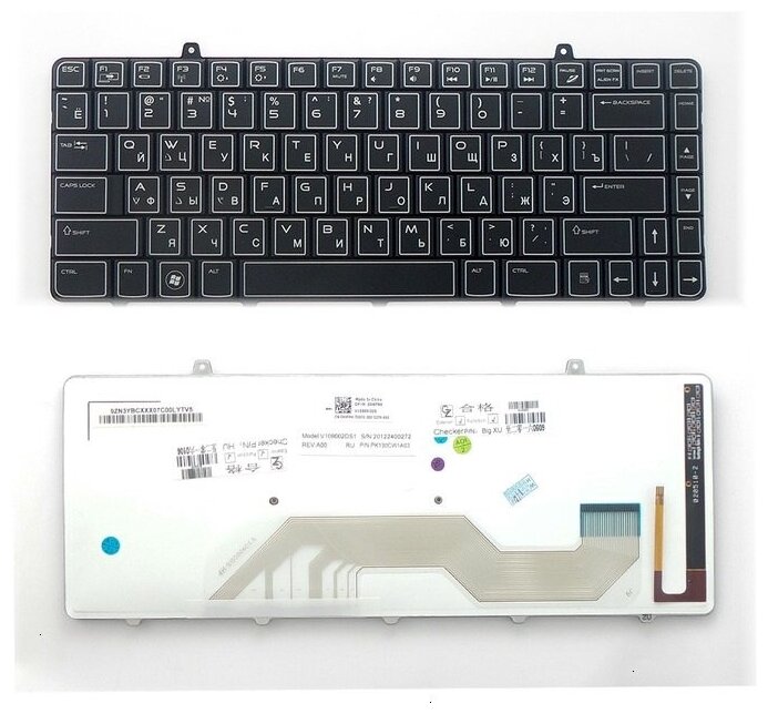 Клавиатура для ноутбука Alienware M11x R1 P/N: V109002BS1, V109002CS1, PK130BB1A00, PK130BB1A01