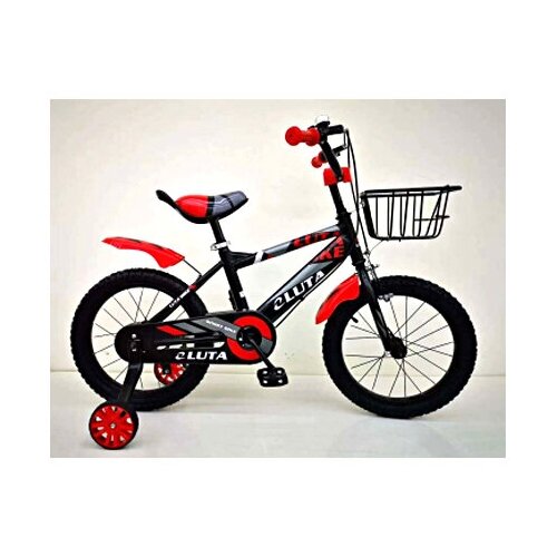 Велосипед 16 Luta Pl ручной тормоз корзина пластиковые крылья дополнительные колеса красный детский велосипед 1397200₽