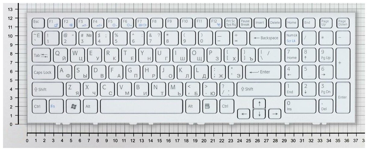 Клавиатура для ноутбука Sony Vaio VPCEH3P1R белая с рамкой