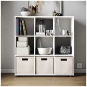 Стеллаж Kvadro-5 белый деревянный для хранения вещей, книг, игрушек, для дома и офиса, этажерка, полка 330х964х990 (ДхШхВ)