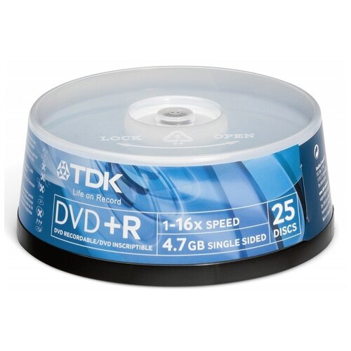 Диск DVD+R 4.7GB TDK 16X туба по 25шт. цена за уп диск dvd r 4 7gb tdk 16x туба по 25шт цена за уп