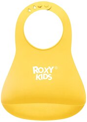 ROXY-KIDS нагрудник RB-402 мягкий с кармашком и застежкой, желтый