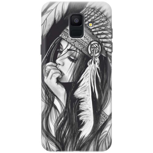 фото Re:paчехол - накладка artcolor для samsung galaxy a6 (2018) с принтом "эскиз девушки"