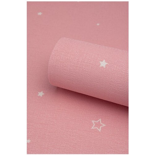 Декоративные обои на бумажной основе детские Dolleks DOL Звёзды в рулоне 0.6х3м звездно-розовый