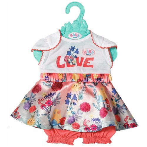 Zapf Creation Baby Born 826-973 Бэби Борн трендовое платье с цветной юбкой zapf creation baby born 828 182 бэби борн модная одежда для куклы 43 cm фиолетовая