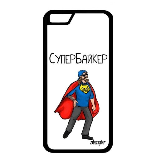 фото Яркий чехол для смартфона // apple iphone 6s // "супербайкер" мотоциклист байкер, utaupia, светло- зеленый