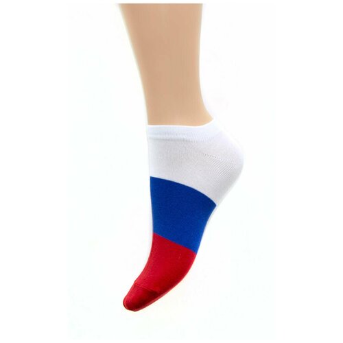 фото Носки детские "триколор" красная ветка с534, синий, белый, красный, 22-24 (размер обуви 34-37)