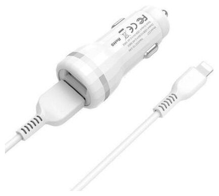 АЗУ Lightning на 2 USB 2.1A Z27 Hoco белый