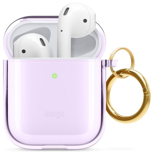 фото Чехол elago для airpods gen 1 & 2 clear hang case lavender
