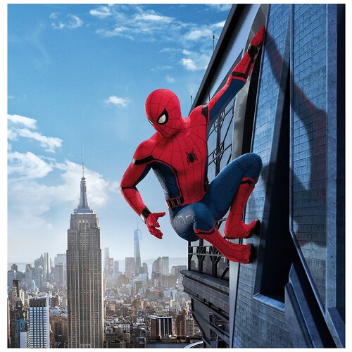 Фотообои Уютная стена Человек-Паук над Нью-Йорком 270х270 см Бесшовные Премиум (единым полотном)
