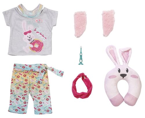 Zapf Creation Комплект одежды и аксессуаров для куклы Baby Born 82363 серый/розовый