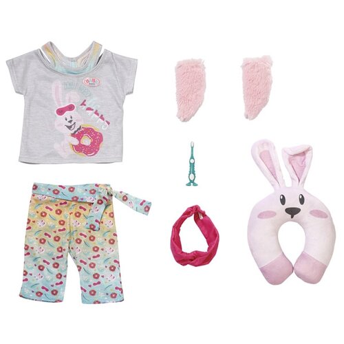 Zapf Creation Комплект одежды и аксессуаров для куклы Baby Born 82363 серый/розовый zapf creation baby born 828 182 бэби борн модная одежда для куклы 43 cm фиолетовая