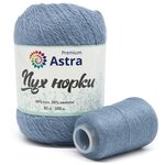 Пряжа Astra Premium 'Пух норки' (Mink yarn) 50гр 290м (+/- 5%) (80%пух, 20%нейлон) (+нить 20гр) (064 серо-голубой) - изображение