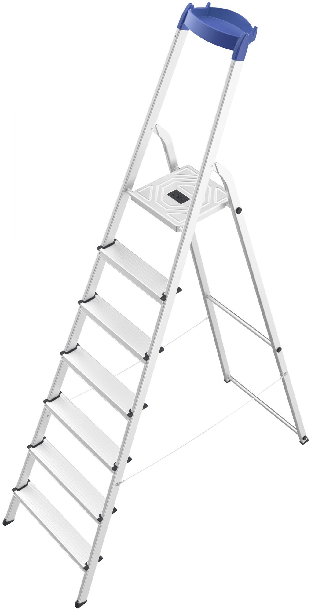 Стремянка L58E StandartLine 7 ступеней алюм., с лотком д.инструментов, Hailo, арт.8158-727
