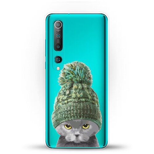 Фото - Силиконовый чехол Кот в шапке на Xiaomi Mi 10 ультратонкий силиконовый чехол накладка для xiaomi mi a3 cc9e с принтом кот в зеленой шапке