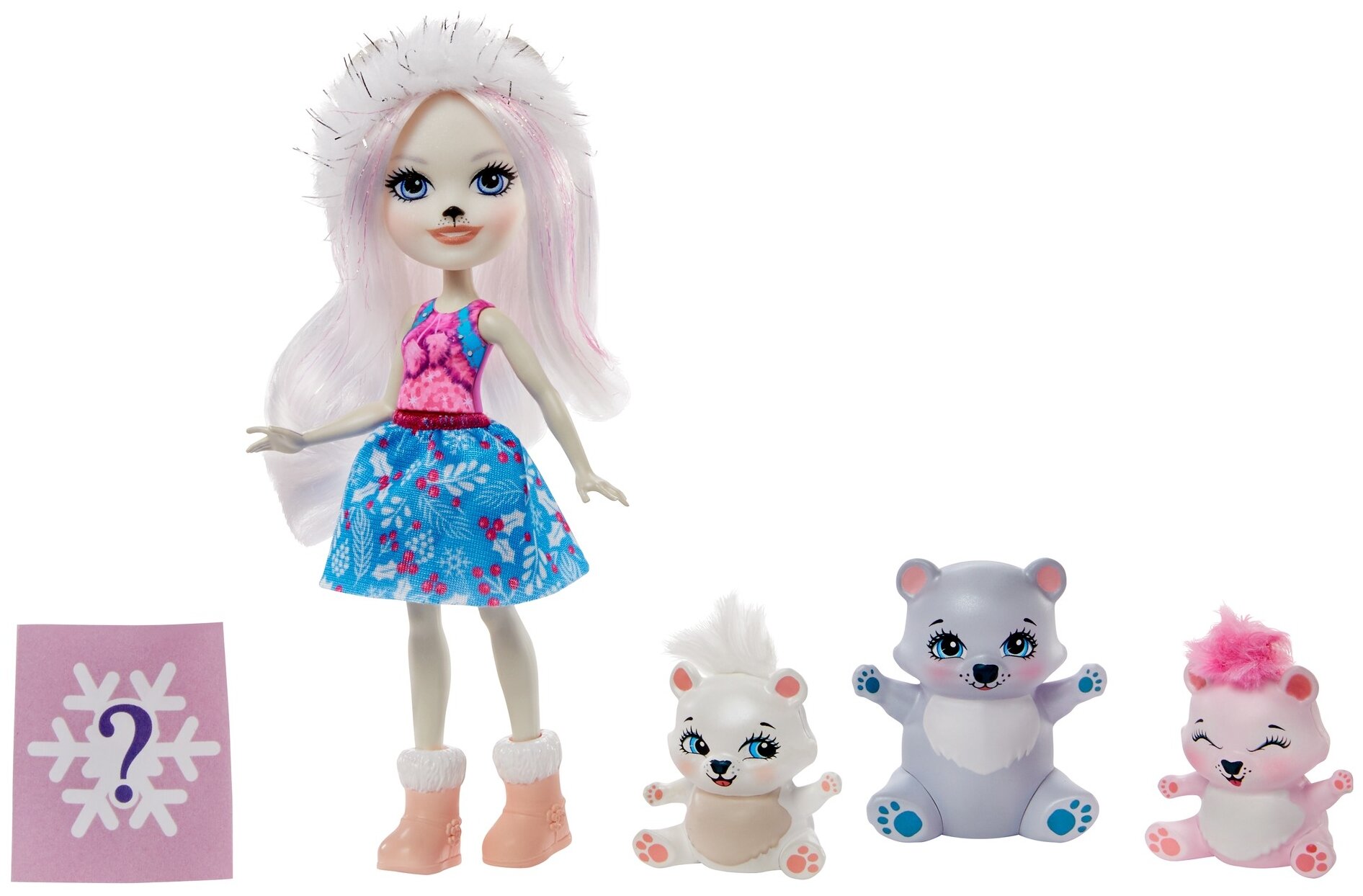 Игровой набор Mattel Enchantimals Кукла Далматинец Десса с 3 зверушками