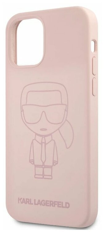 Lagerfeld для iPhone 12 Pro Max (6.7) чехол Liquid silicone Ikonik outlines Hard Pink, шт