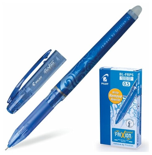 Ручка стираемая гелевая PILOT "Frixion Point", комплект 15 шт синяя, игольчатый узел 0.5 мм, линия письма 0.25 мм, BL-FRP-5