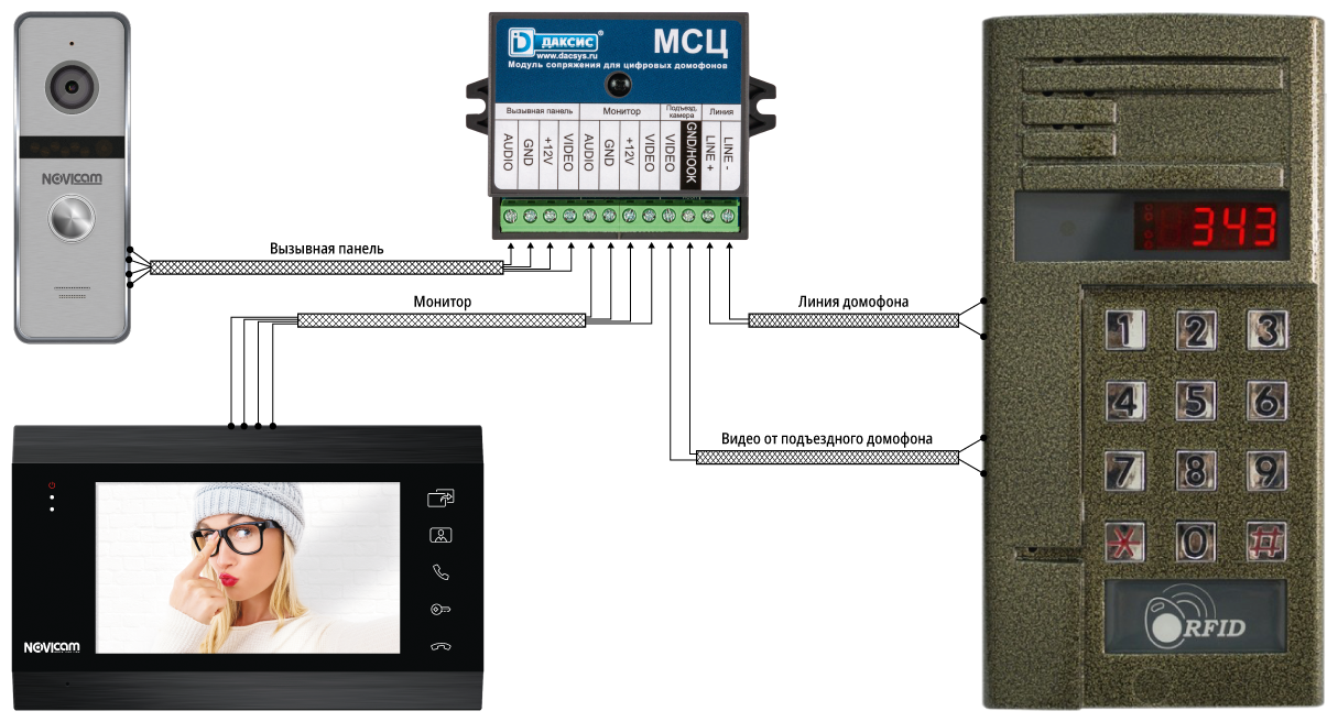 Модуль сопряжения для видеодомофона Даксис МСЦ с подъездным домофоном Proel, Laskomex, Keyman-Polylock, Маршал-Raikmann, Метаком - фотография № 11