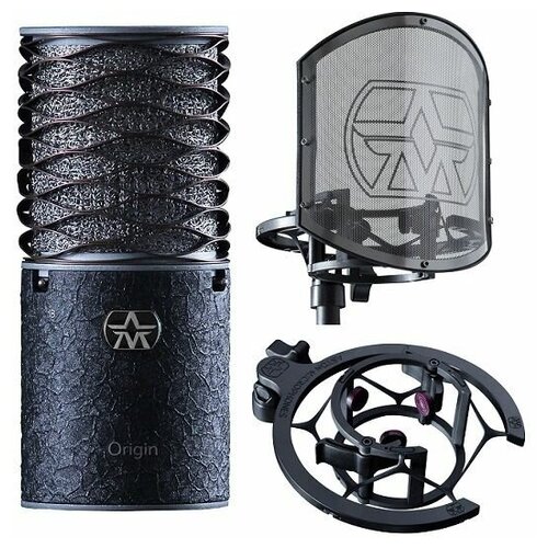 Aston Microphones Origin Black Bundle студийный микрофон с держателем и поп-фильтром, черный корпус