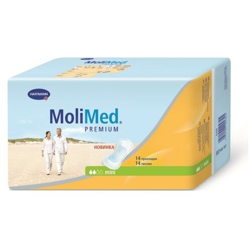 Прокладки урологические MoliMed Premium Mini (МолиМед Премиум Мини) женские, 2 капли, 14шт, 168087