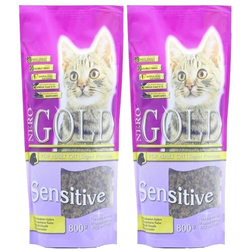 Сухой корм для кошек Nero Gold при чувствительном пищеварении, с ягненком 2 уп. х 800 г сухой корм для кошек brit premium при чувствительном пищеварении с ягненком 800 г