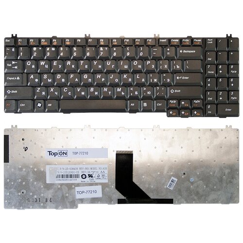 Клавиатура для ноутбука Lenovo IdeaPad B550 B560 G550 G550A G550M Series Плоский Enter Черная без рамки PN 25-008405 1660₽