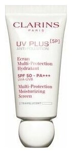 Clarins UV PLUS [5P] Anti-Pollution SPF 50 Translucent Увлажняющий защитный флюид-экран для лица, 30 мл