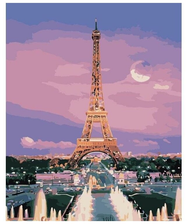 Картина по номерам «Вид на Эйфелеву башню» MG3205 / 40х50 см / ТМ Цветной / Холст на подрамнике / Премиум набор