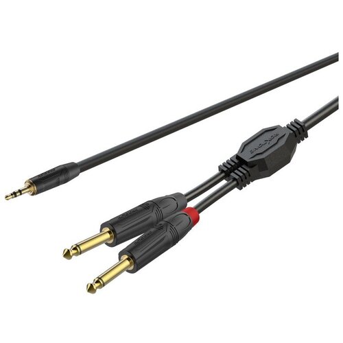 Кабель аудио 1xMini Jack - 2xJack Roxtone GPTC100/3 3.0m кабель аудио 1xmini jack 2xjack roxtone gptc100 1 5 1 5m