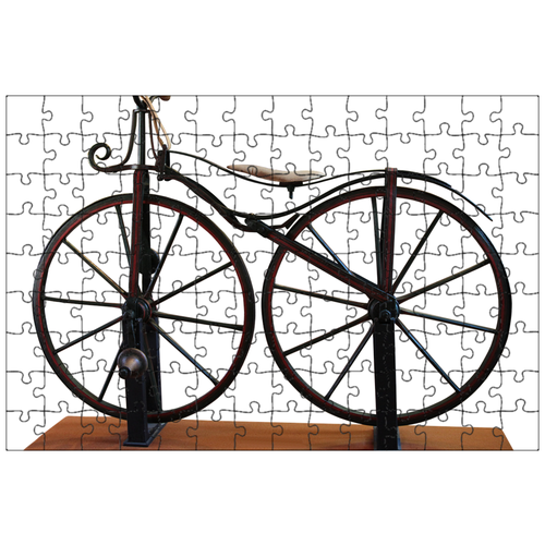фото Магнитный пазл 27x18см."велосипед, старый, колесо" на холодильник lotsprints