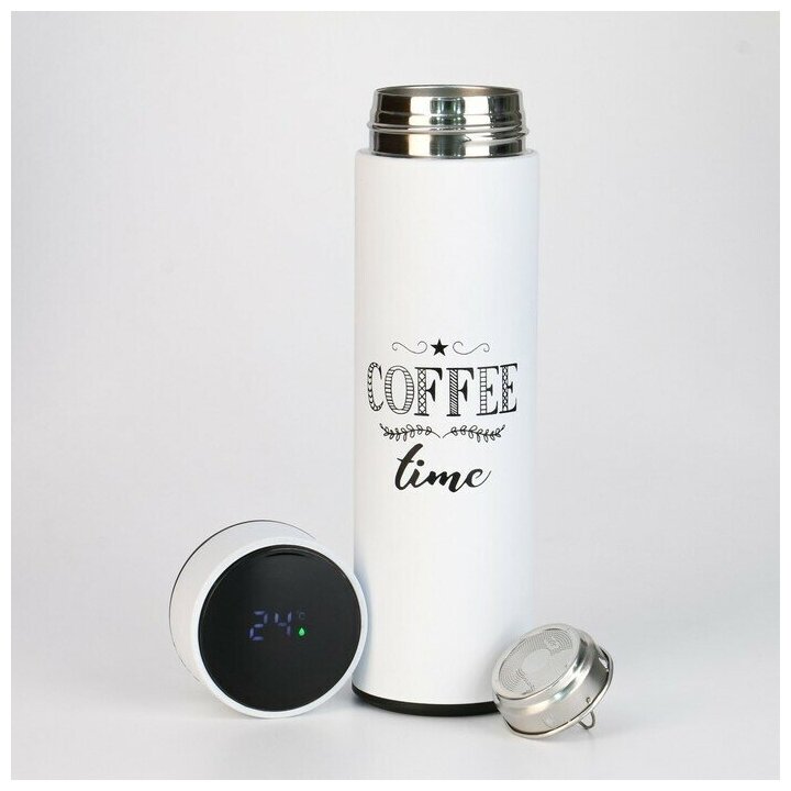 Термос с термометром "Coffee time", Soft Touch, 500 мл, сохраняет тепло 10 часов 7109001