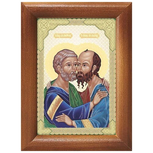 Святые первоверховные апостолы Петр и Павел, икона в рамке 7,5*10 см