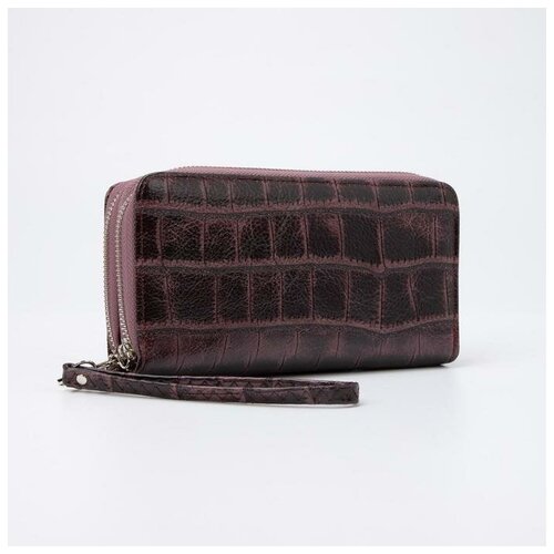 фото Кошелек на молнии, с ручкой, цвет фиолетовый noname