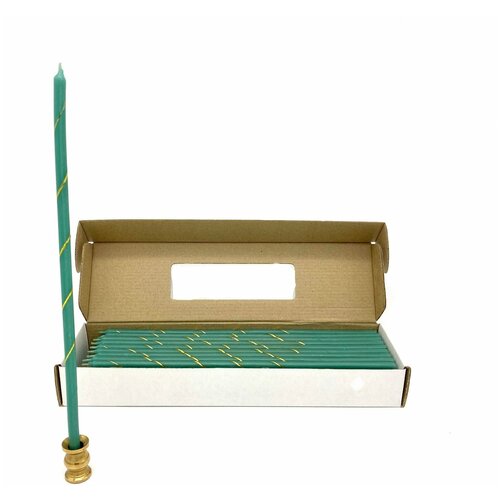 Свечи праздничные голубые