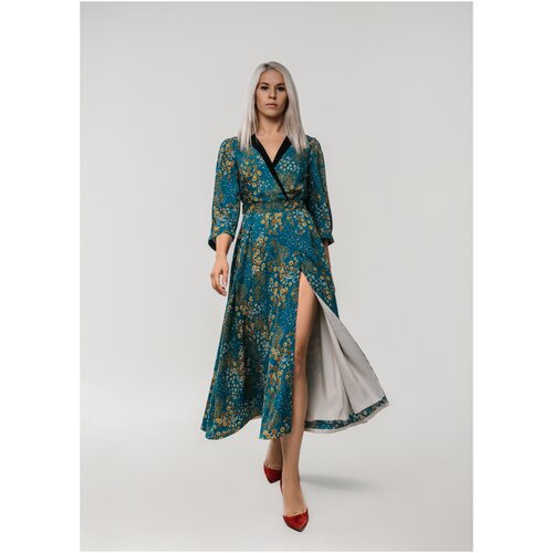 фото Платье с черным воротником на запах 42 na lubvi